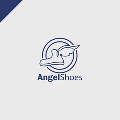 Fototapeta premium angel shoes brand logo minimalist vector