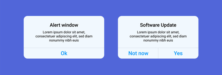 Message box smartphone alert template ui mockup window interface. Smartphone screen message box alert icon.
