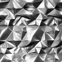 Seamless tillable crumbled foil silver and gold color paper background pattern. Shiny background design for any project for print or digital media.