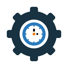 gear, maintenance, time, auto adjustment in time icon