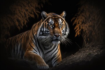 A beautiful tiger in its natural environment Generative AI