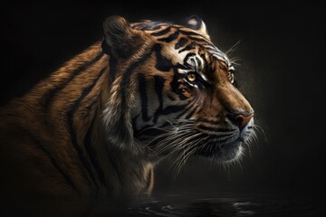 A beautiful tiger in its natural environment Generative AI