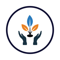 tree, leaf, hand, care, plant care icon