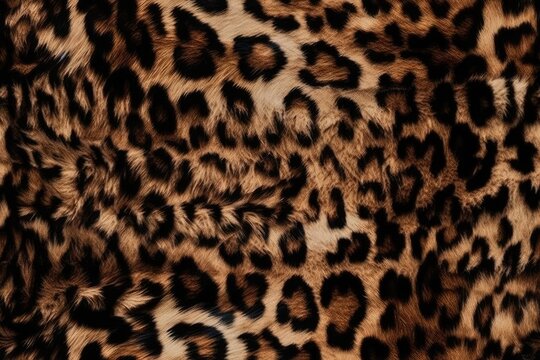 Seamless Leopard Animal Skin and Fur Textures, Closeup Beautiful Natural Leather Surface for Material Design, Textile Pattern, Abstract Exotic Wallpaper. Generative AI