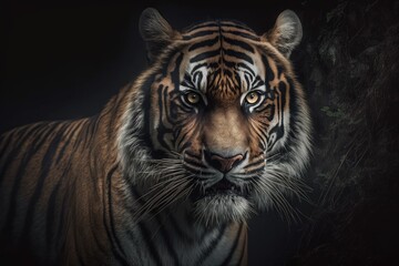 A beautiful tiger in its natural environment Generative AI