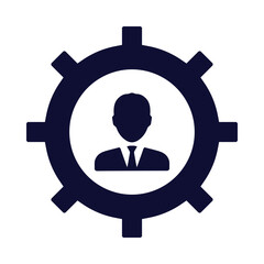 gear, wheel, man, administration icon