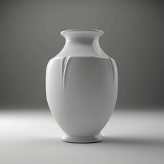 Subject shot of a grey ceramic glossy vase decorated with a glaze.