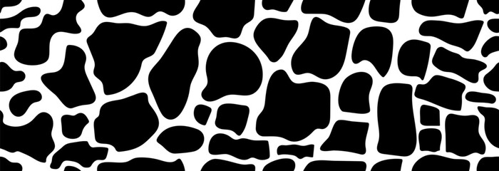 Organic shapes on a white background in the form of black spots. Seamless pattern.