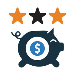 money, piggy , star, piggy bank icon