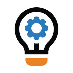 idea, gear, bulb, light bulb, creative idea icon