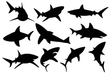 Shark silhouette vectors
