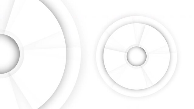 White grey circles abstract background. Seamless loop