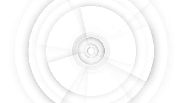 White grey circles abstract background. Seamless loop