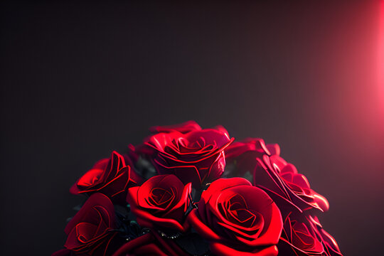 Red rose with dark background