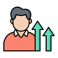 Growth Line Color Icon