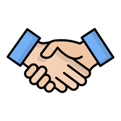 Handshake Line Color Icon