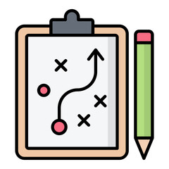 Planning Line Color Icon