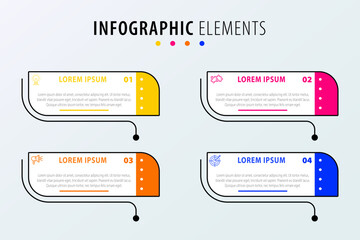 Infographics design vector and business icons with 4 options