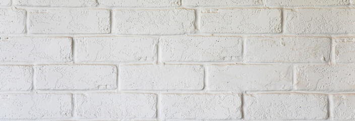 Fototapeta premium White brick wall background.