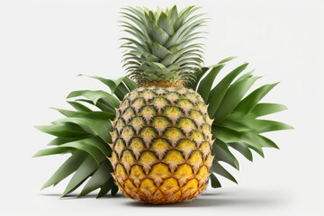 Obraz premium Beautiful gorgeous pineapple white background, Generative AI