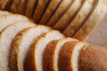 スライスしたパン　ブレッド　ベーカリー　背景素材　軽食　アップ　接写