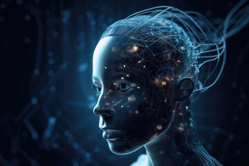 Roboterkopf mit k&uuml;nstlicher Intelligenz