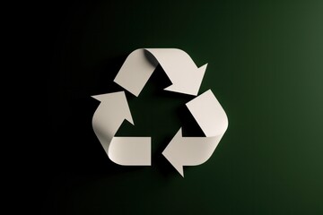 recycle symbol on a green and black background