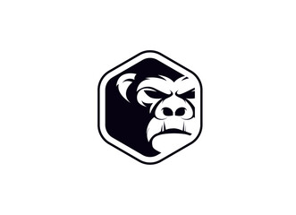Gorilla Logo Design Vector Template. Modern Design. Flat Logo. Gorilla Icon. Vector Illustration