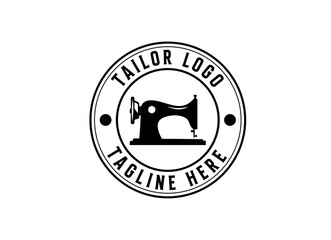 Vintage tailor shop logo inspiration. Textile or industry design template . Vector illustration concept
