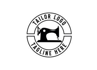 Vintage tailor shop logo inspiration. Textile or industry design template . Vector illustration concept
