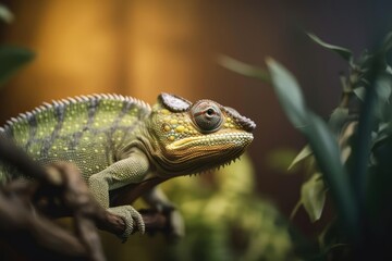 Fascinating Chameleon with Vibrant Colors and Patterns, created with Generative AI technology