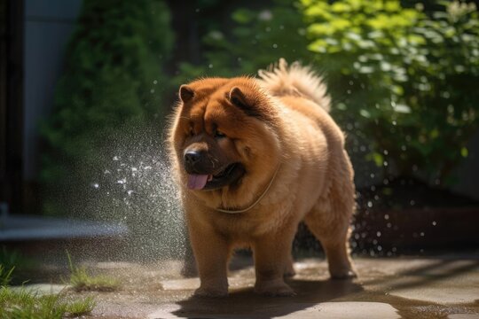 Majestic Chow Chow with a Thick Lion-like Mane, created with Generative AI technology