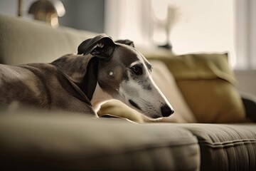 Elegant Greyhound, created with Generative AI technology
