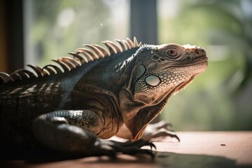 Fototapeta premium Captivating Iguana, created with Generative AI technology