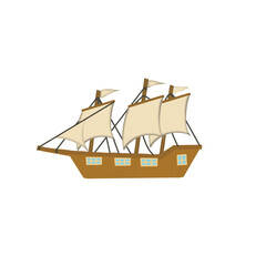 ship isolated on white