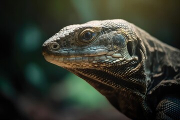 Obraz premium Intriguing Monitor Lizard, created with Generative AI technology
