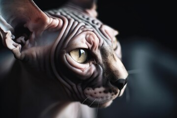 Fototapeta na wymiar Exotic Sphinx Cat Posing with an Air of Confidence, created with Generative AI technology