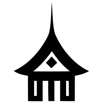 recommend clip art: black and white of temple icon