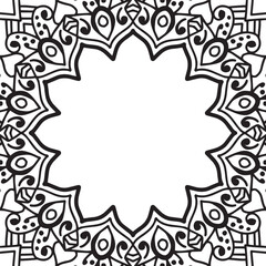 Mandala Background Frame Design Vector.
