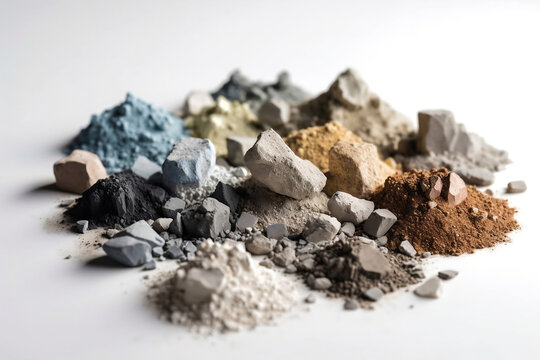 Piles of mined and refined rare earth elements. Generative AI. Generative, AI