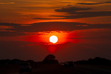 Obraz premium Sunset in Northern Namibia, Africa