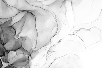 Marble ink abstract art from exquisite original painting for abstract background . Painting was painted on high quality paper texture to create smooth marble background pattern of ombre alcohol ink . © InfiniteFlow