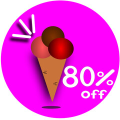 illustration ice cream 80% off