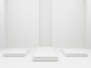 3D white geometric podium.