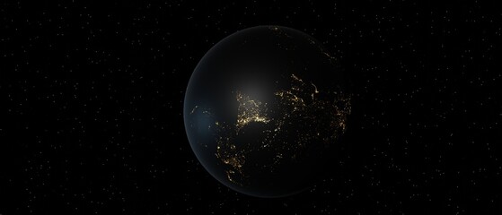 planet earth at night view from space