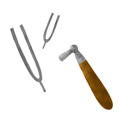 音叉とチューニングハンマー