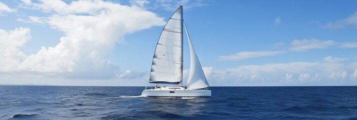catamaran sailing on the ocean