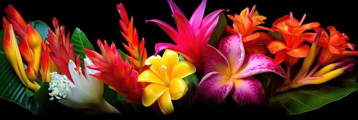 Fototapeta na wymiar colorful tropical flowers