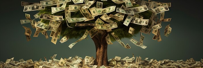 money tree - obrazy, fototapety, plakaty