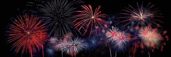 patriotic red white and blue fireworks